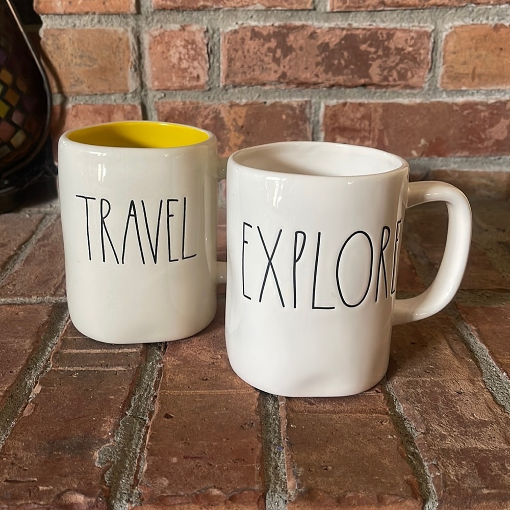Rae Dunn TRAVEL & EXPLORE Ceramic Mugs